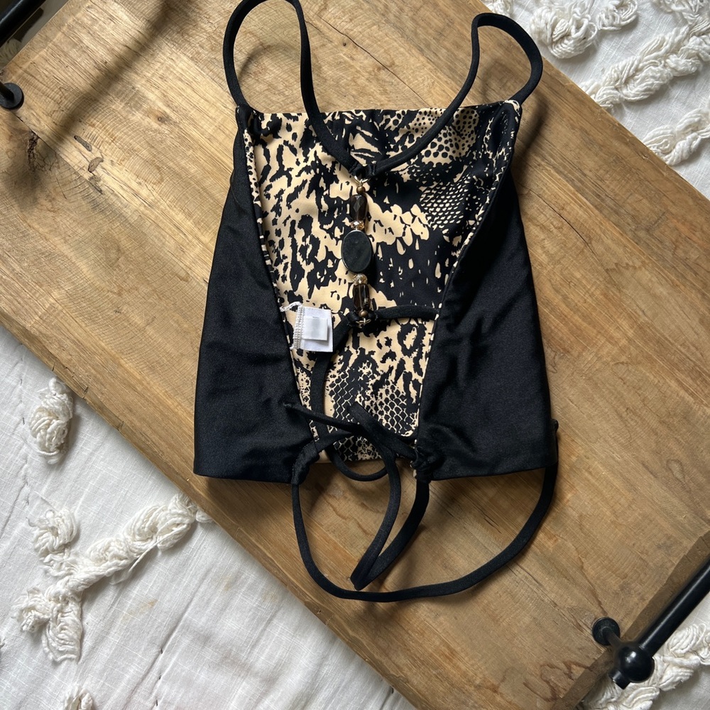 High Neck Swim Top Reversible